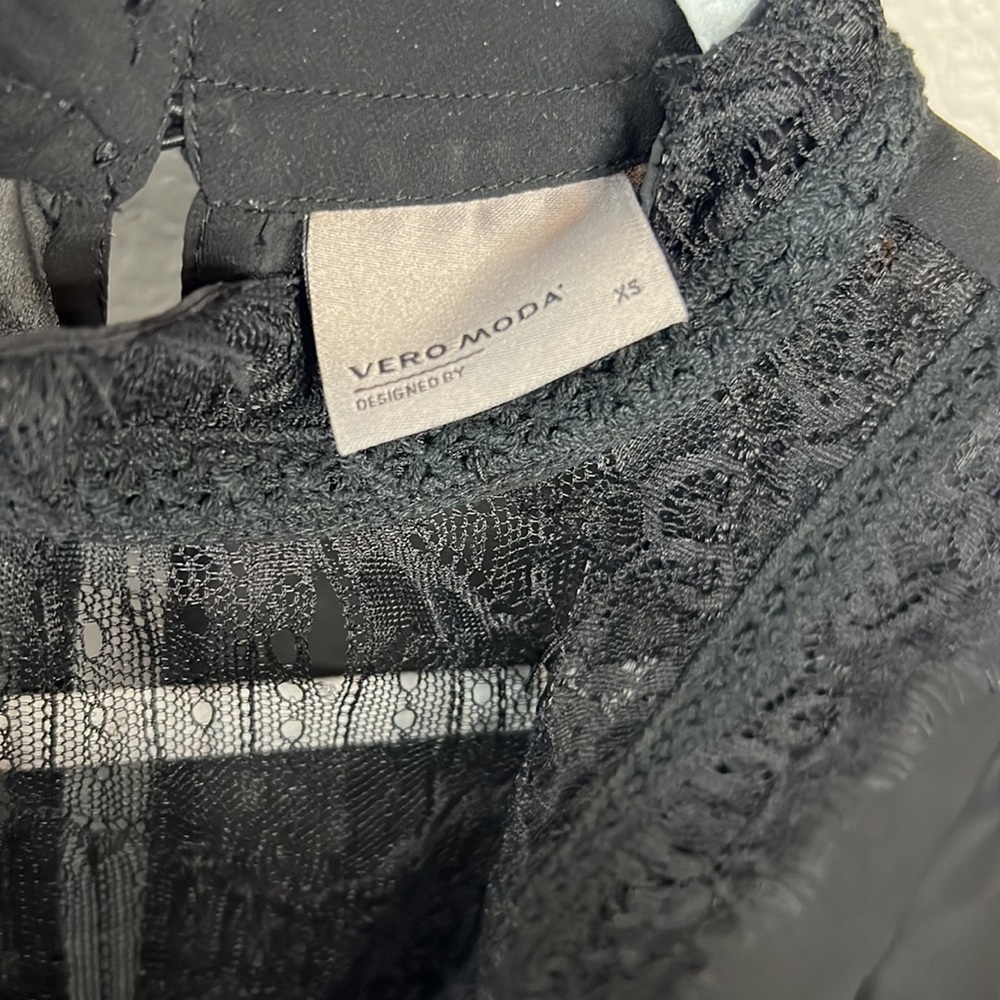 Vero Moda Blace Lace Victorian Gothic Pleated Skirt Dress Size XS - Picture 8 of 8